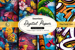 Seamless digital paper pack with butterfly and floral patter Product Image 1