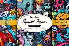 Halloween themed digital paper pack mockup Product Image 1