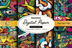 Seamless digital paper pack - graffiti and street art design Product Image 1