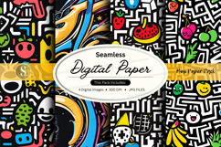 Seamless digital paper with colorful patterns Product Image 1