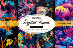 Seamless digital paper - tropical fish pattern Product Image 1
