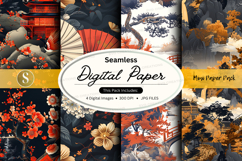 Seamless digital paper pack with japanese themed designs Product Image 1