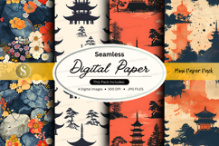 Seamless digital paper pack - asian-inspired patterns Product Image 1