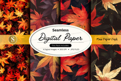 Autumn leaves seamless digital paper pack Product Image 1