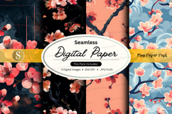 Seamless digital paper with cherry blossoms Product Image 1
