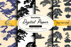 Seamless digital paper with bonsai tree designs Product Image 1