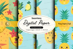 Seamless digital paper pineapple pattern Product Image 1