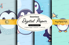 Seamless digital paper with penguin theme Product Image 1