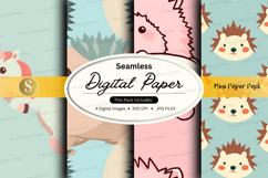 Seamless digital paper pack with cute animal patterns Product Image 1