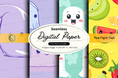 Seamless digital paper pack with fruits and ghosts Product Image 1