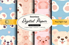 Seamless digital paper with bear pattern Product Image 1