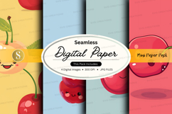 Seamless digital paper pack with cherries Product Image 1