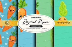 Carrot-themed digital paper pack mockup Product Image 1