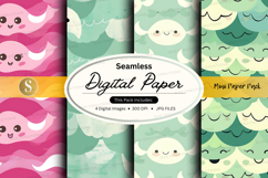 Seamless digital paper pack with cute cloud patterns Product Image 1