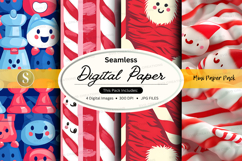 Seamless digital paper - christmas candy cane pattern pack Product Image 1