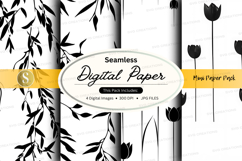 Seamless digital paper pack with floral patterns Product Image 1