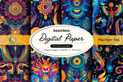 Seamless digital paper pack with colorful patterns Product Image 1