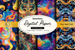 Seamless digital paper pack with colorful patterns Product Image 1