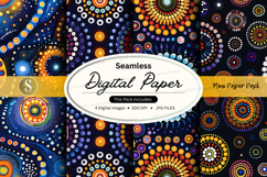 Seamless digital paper with aboriginal dot art pattern Product Image 1