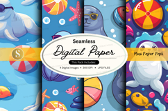 Seamless digital paper with summer theme Product Image 1