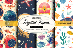Seamless digital paper - under the sea pattern pack Product Image 1