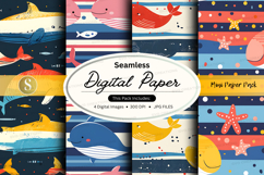 Seamless digital paper pack with oceanic theme Product Image 1