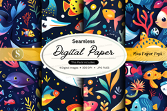 Seamless digital paper with ocean theme Product Image 1