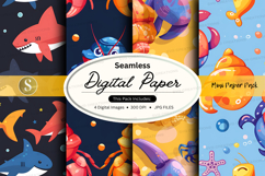 Seamless digital paper pack with ocean theme Product Image 1