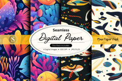 Seamless digital paper with fish pattern Product Image 1