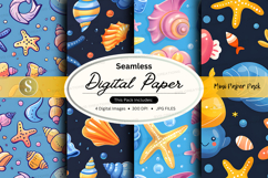 Seamless digital paper mockup - under the sea pattern Product Image 1