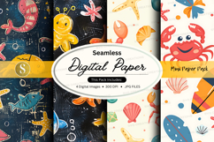 Seamless digital paper pack - ocean theme Product Image 1