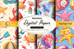 Seamless digital paper - under the sea theme Product Image 1