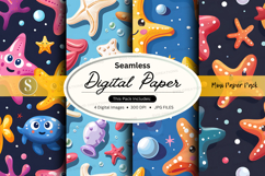 Seamless digital paper with underwater theme Product Image 1