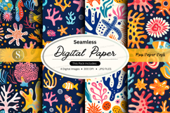 Octopus-themed seamless digital paper pack Product Image 1