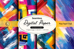 Seamless digital paper pack - multi-color abstract backgroun Product Image 1