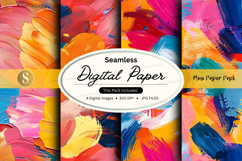 Seamless digital paper pack with abstract brush strokes Product Image 1