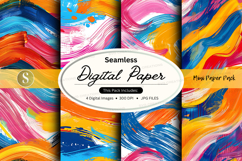 Seamless digital paper pack - abstract brush strokes Product Image 1