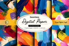 Seamless digital paper - multi color brush strokes Product Image 1