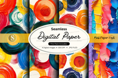 Seamless digital paper pack with colorful patterns Product Image 1