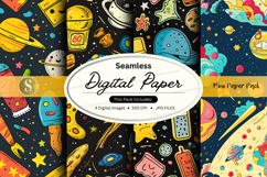 Seamless digital paper - space theme Product Image 1