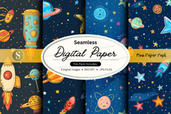Space themed digital paper pack mockup Product Image 1