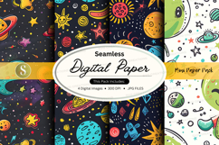 Seamless digital paper - space theme Product Image 1