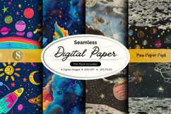 Seamless digital paper pack - space and galaxy theme Product Image 1