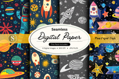 Seamless digital paper with space theme Product Image 1
