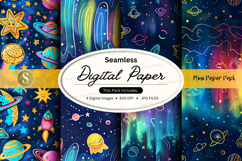Seamless digital paper - space theme Product Image 1