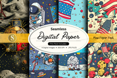 Seamless digital paper pack - space theme Product Image 1