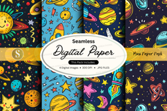 Seamless digital paper with space theme Product Image 1