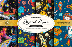 Seamless digital paper - space theme Product Image 1