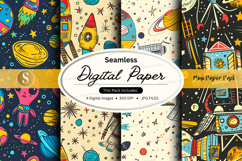 Seamless digital paper with space theme Product Image 1