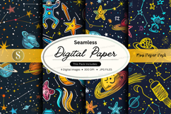 Seamless digital paper with space theme Product Image 1